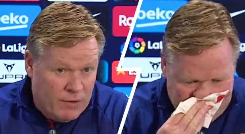 E rrallë: Koeman ndërpret konferencën për shtyp për shkak të gjakderdhjes nga hunda
