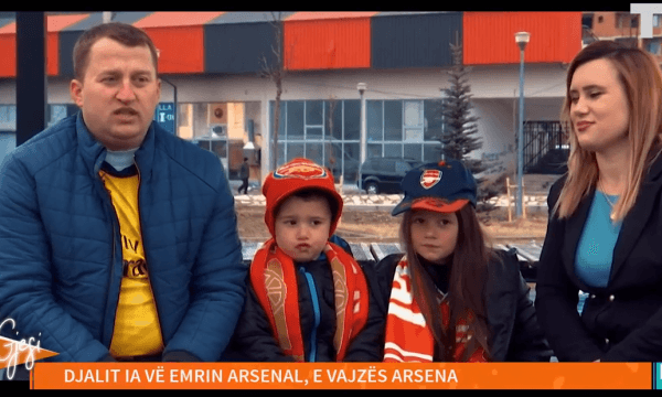 Astrit Dervishaj nga Skenderaj, djalit ia vë emrin Arsenal e vajzës Arsena (VIDEO)