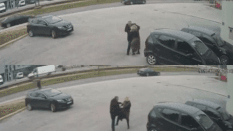 Profesoresha e skandaleve rrah një burrë në parking
