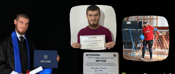 Djaloshi i verbër nga Skenderaj, histori e suksesit në shkollim e në sport (FOTO)