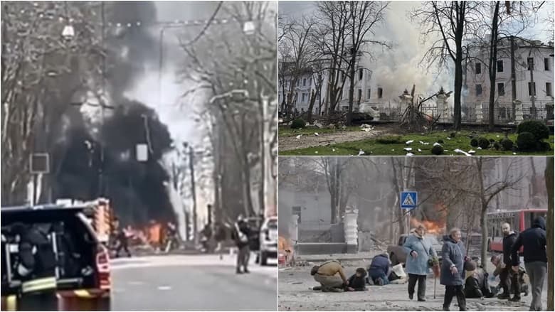 Momenti kur raketa ruse bie në qytetin ukrainas Sumy – sulme nga të cilat mbetën më shumë se 30 të vdekur