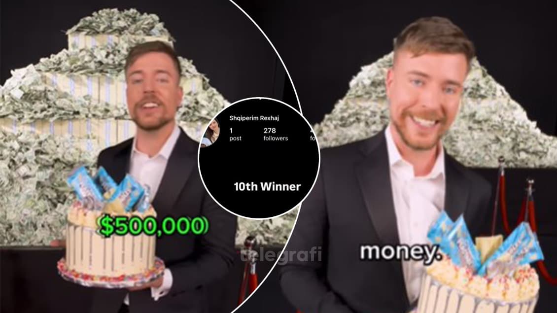 Mr. Beast dhuron 500 mijë euro për 10 ndjekës – fituesi i dhjetë del nga Kosova