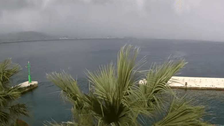 Momenti i arritjes së stuhisë në Split