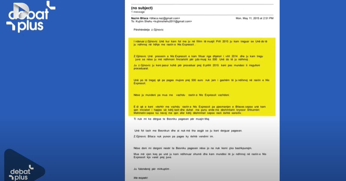 Bllaca kërkonte 500 euro në muaj për të siguruar dëshmitarë për rastin “Nish Express”