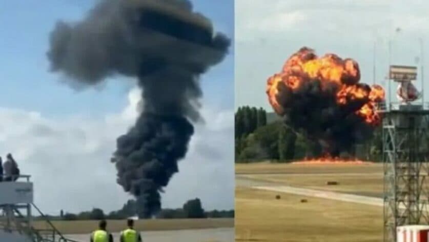 Rrëzohet një aeroplan në aeroportin në Londër, tymi i zi ‘pushton’ vendin /PAMJE