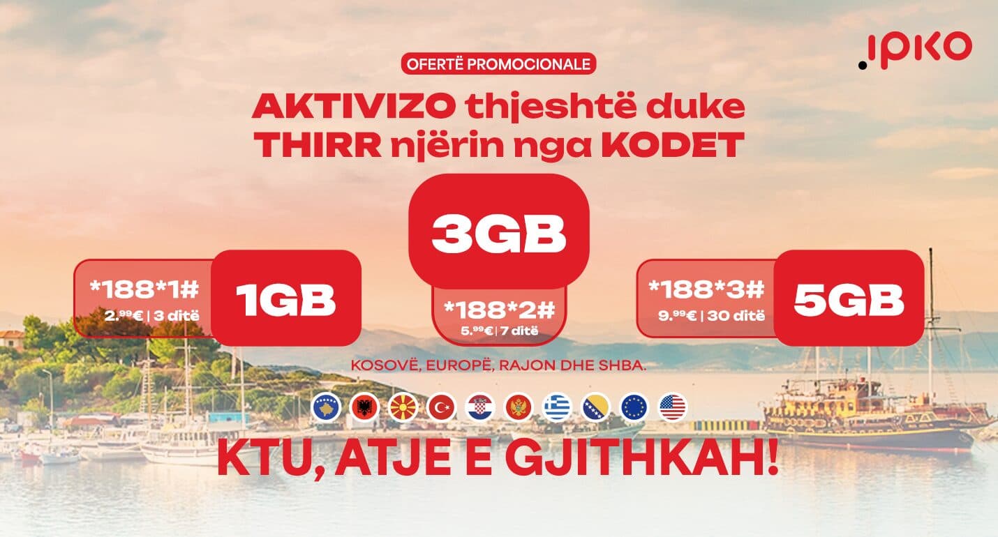 IPKO prezanton pakot e reja Roaming – Internet gjithkah, më thjeshtë dhe më lirë se kurrë!