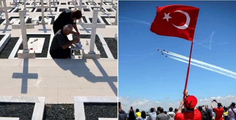 Dy anët e Qipros, grekët vajtojnë, turqit festojnë përvjetorin e pushtimit që ndau ishullin