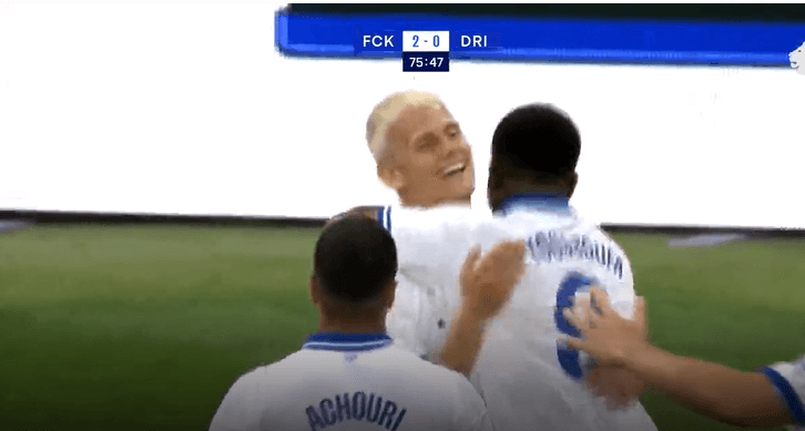 Copenhagen kalon në epërsi ndaj Dritës, realizon dy gole radhazi nga penaltia