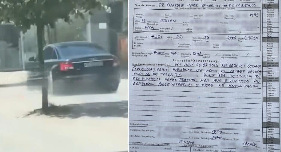Mërgimtari bën tejkalim në Gjilan duke shfrytëzuar trotuarin, Policia e Kosovës e dënon  dhe njofton shtetin e Zvicrës