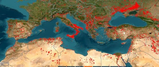 NASA publikon hartën: Mesdheu po digjet nga zjarret