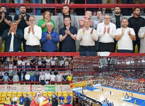 Skandal: Thirrje të rënda anti-shqiptare në sy të liderëve ndeshjen e basketbollit Maqedoni e Veriut – Rumani