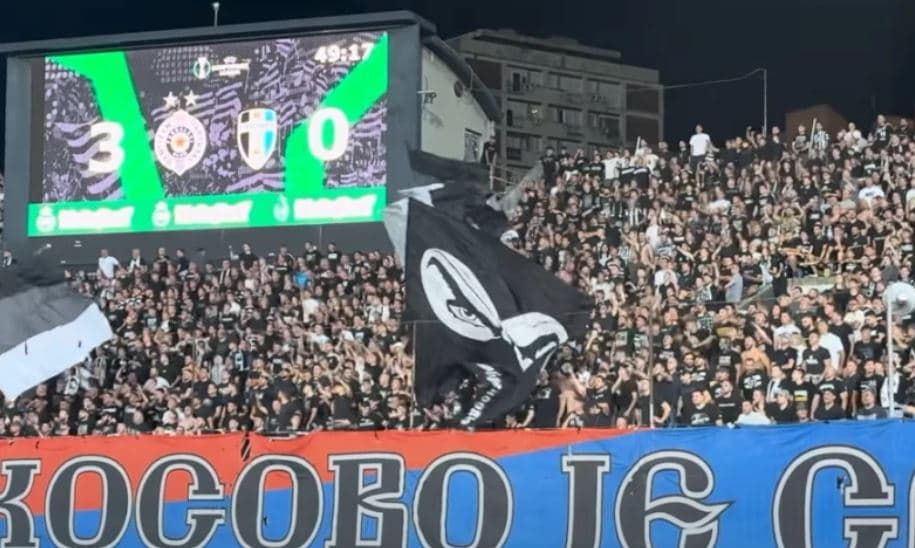 Edhe Partizani gjobitet për banerin “Kosova është Serbi”