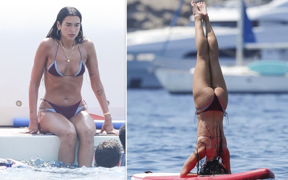 Dua Lipa s’njeh kufij, bën joga në një dërrasë sërfi