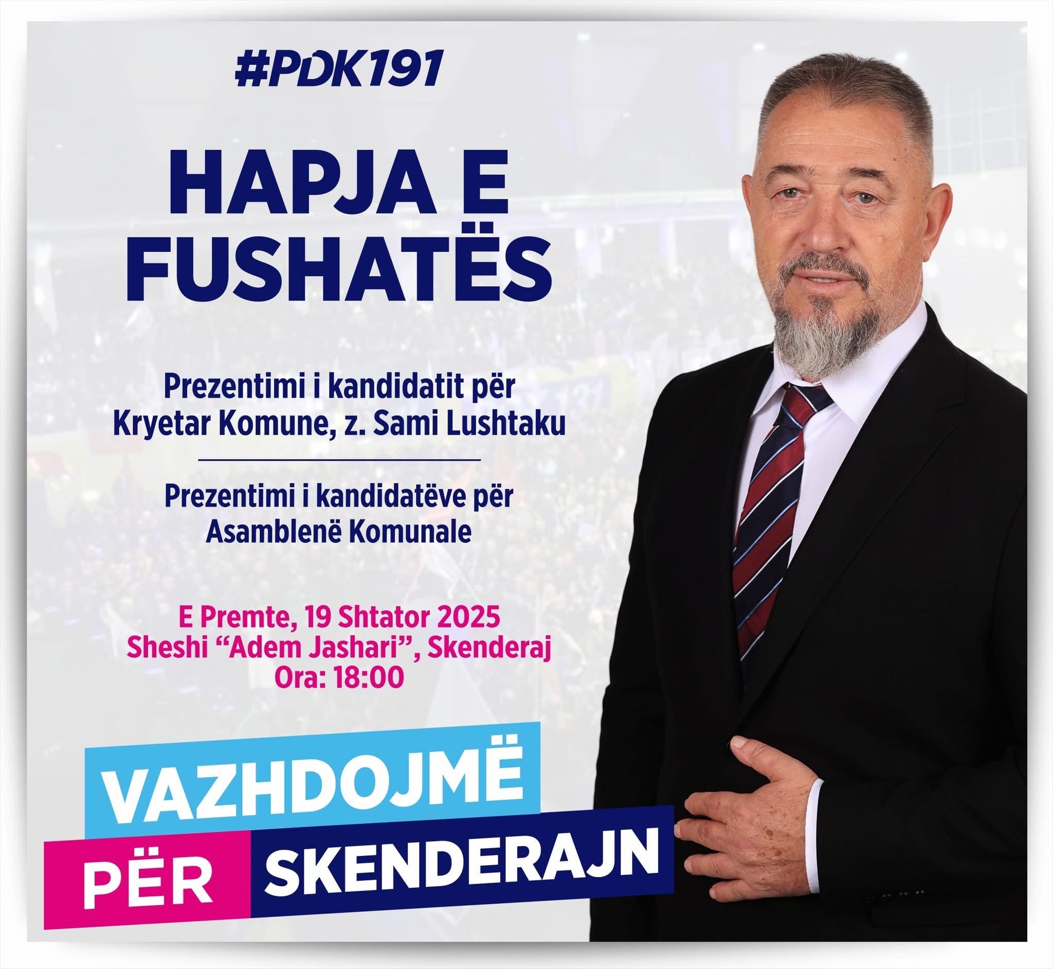 PDK nis fushatën zgjedhore në Skenderaj me kandidatin për kryetar, Sami Lushtaku