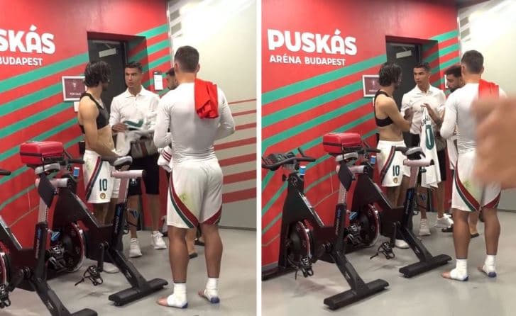 Ronaldo s’kishte fanellë për Szoboszlain, ia premtoi për muajin e ardhshëm