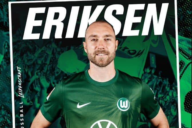 Wolfsburgu e zyrtarizon Christian Eriksenin