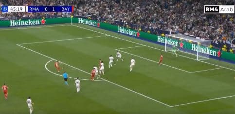 Që në fillim të pjesës së dytë, Kane me një supergol ndaj Realit