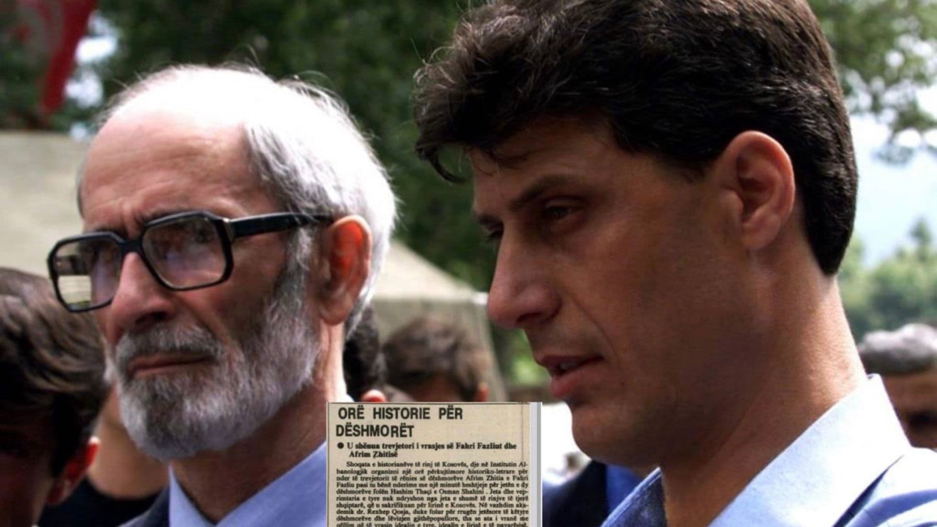 Raportim i Bujkut në vitin 1992: Thaçi si lider i studentëve dhe Rexhep Qosja mbajtën një orë historie kushtuar dy heronjve, Afrim Zhitisë dhe Fahri Fazliut