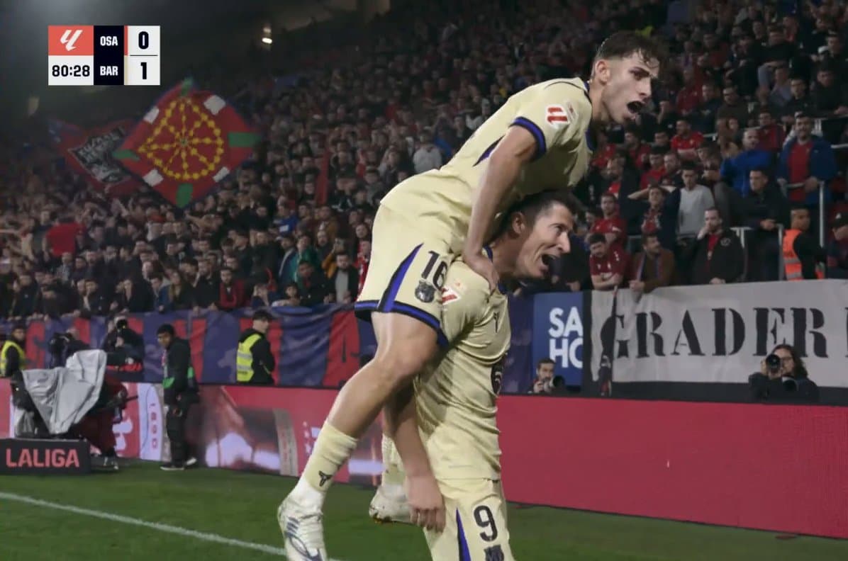 Lewandowsi shënon pak para fundit, Barcelona në epërsi ndaj Osasunës