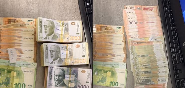 Zihet një person në Jarinje me mbi 10 mijë euro dhe dinarë të padeklaruara, ishte munduar t’i fshehë në pjesë të ndryshme të veturës