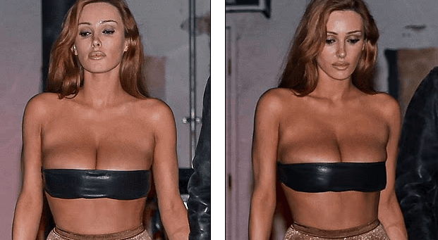 Bluza e shkurtër për gjoksin shpërthyes të Bianca Censorit