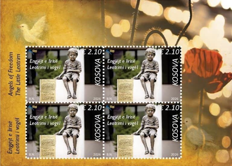 Engjëjt e lirisë – shtatorja “Leotrimi i vogël” në pullë postare