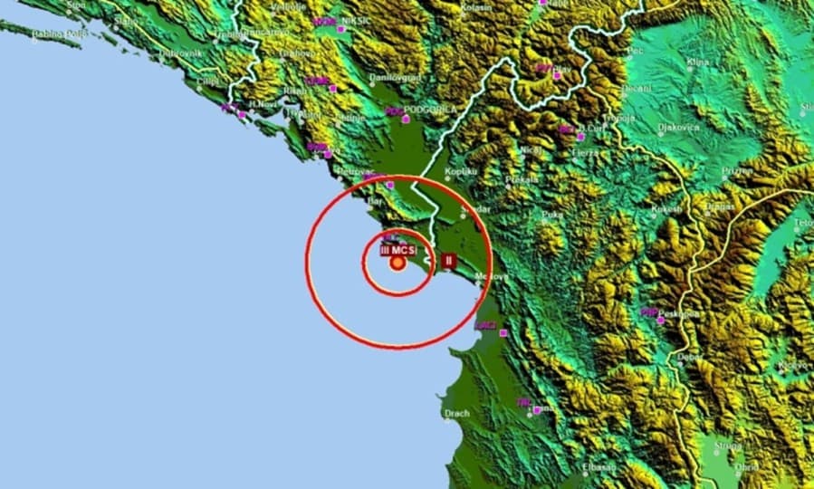Featured image for Shënohet një tërmet me magnitudë 2.6 ballë pranë Ulqinit