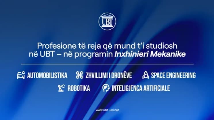 Featured image for Automobilistika, zhvillimi i dronëve, robotika dhe space engineering, profesione të reja që mund t’i studiosh në UBT