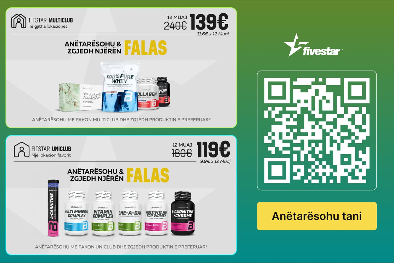 Zbritje të jashtëzakonshme në FitStar: Anëtarësohu dhe përfito produktin falas!