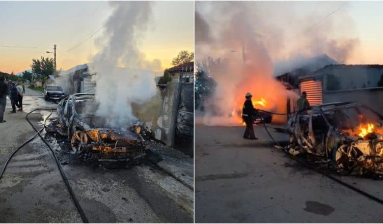Digjen dy makina në Maliq, dyshohet zjarrvënie e qëllimshme