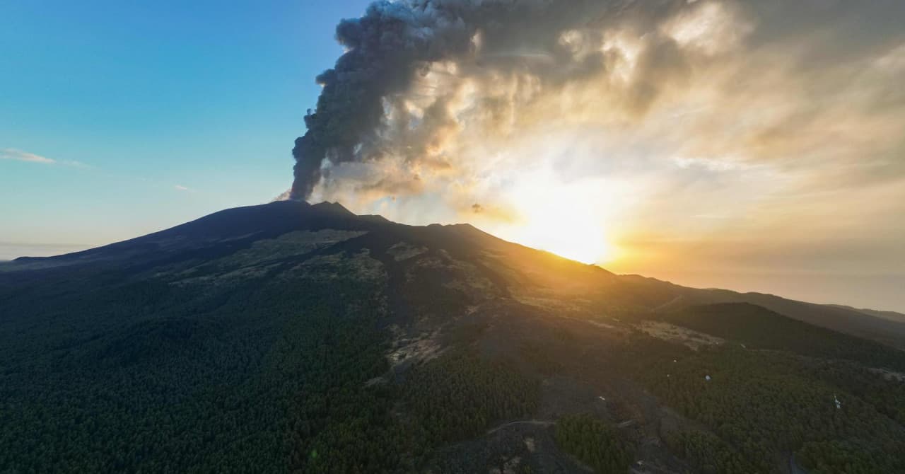 Pamje nga shpërthimi i vullkanit Etna