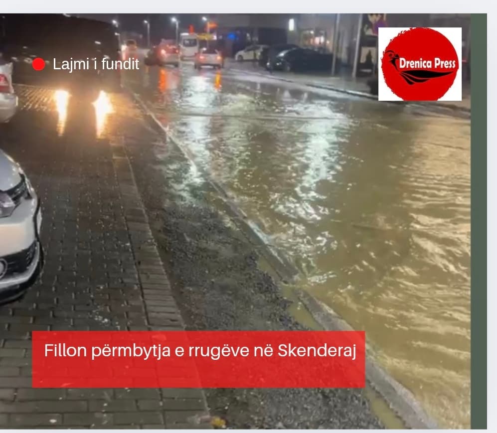 Skenderaj – Lumi Klina del nga shtrati, përmbytje në rrugët e Skenderajt – Komuna lëshon lajmërim urgjent (FOTO)