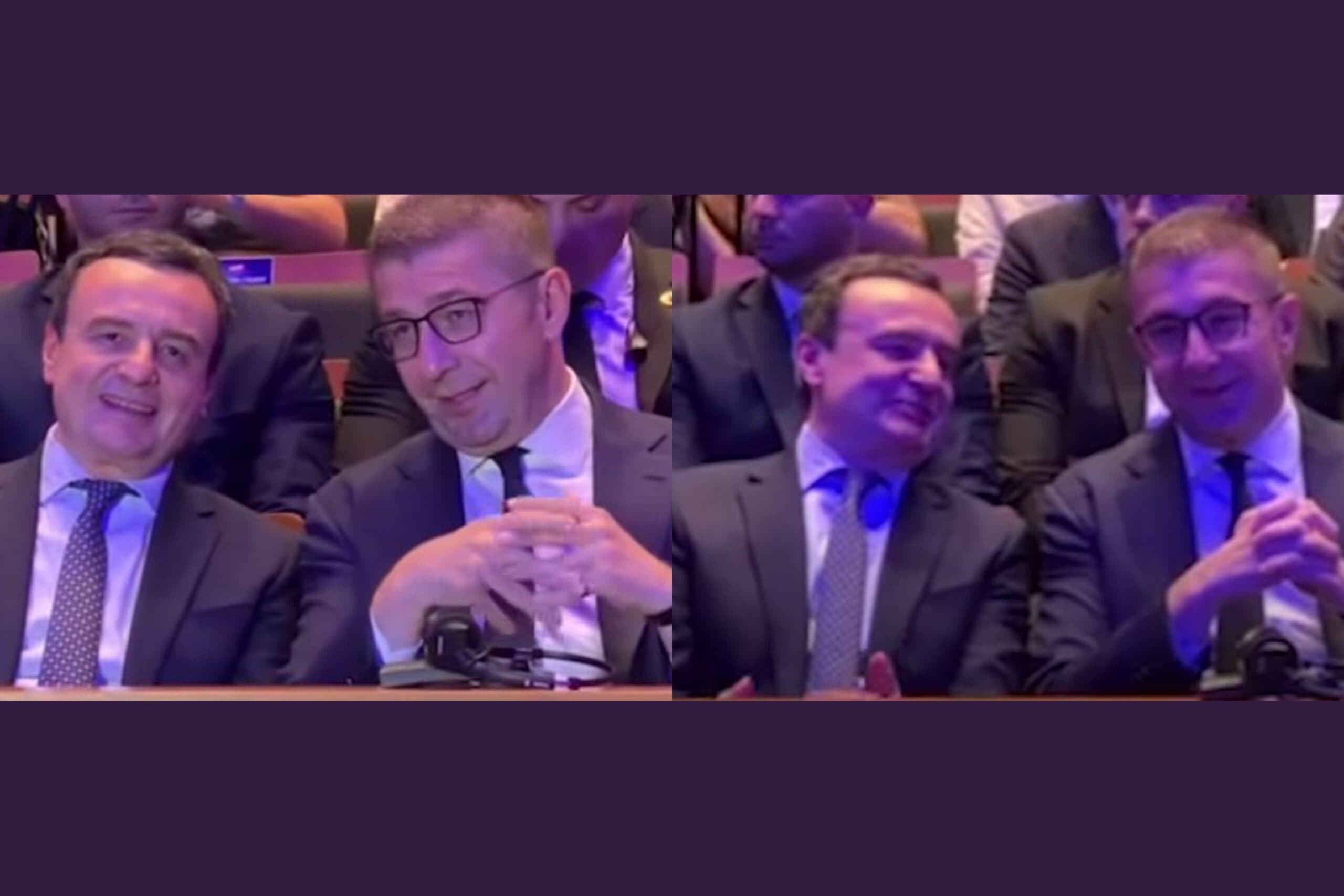 Momenti në Shkup: Mickoski dhe Kurti ulur krah për krah dhe të buzëqeshur në kongresin e VLEN-it