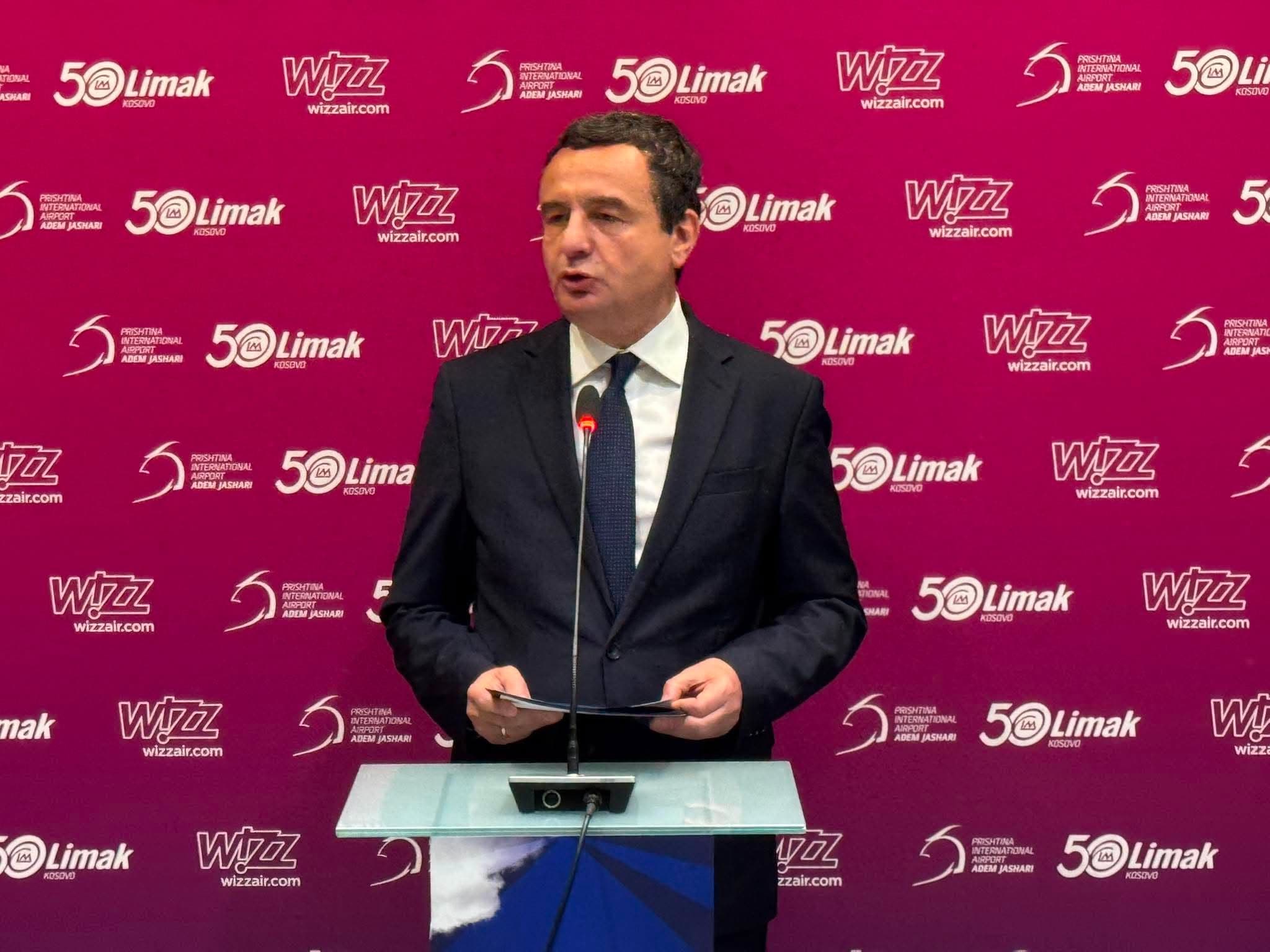 Featured image for “Wizz Air”-i hap bazën në Prishtinë, Kurti: Hap i rëndësishëm për zhvillimin dhe lidhjen e Kosovës me Evropën