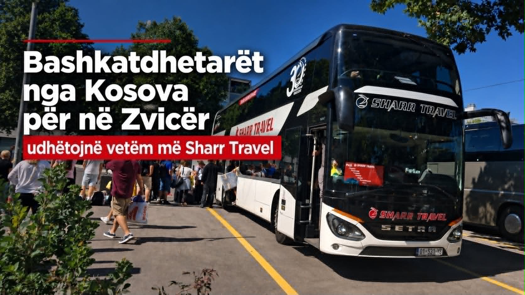 Featured image for 500 mërgimtarë nisen me autobusët e Sharr Travel për në Zvicër