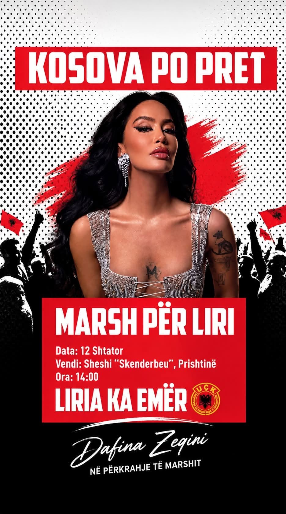 Featured image for Dafina Zeqiri i bashkohet thirrjes për Marshin për Liri: Më 12 shtator, të gjithë në Prishtinë