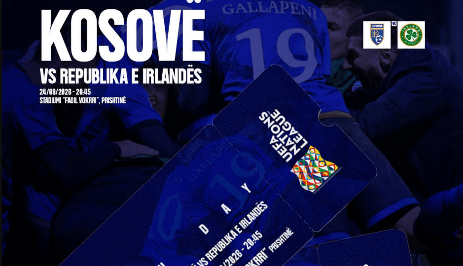 Featured image for Dalin në shitje biletat për ndeshjen Kosovë – Irlandë