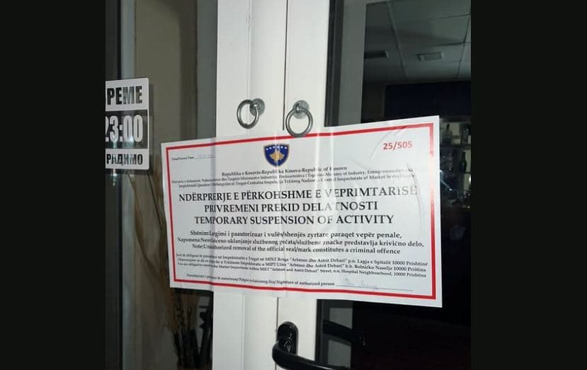 Inspektorati mbyll 7 biznese në veri të Kosovës dhe shqipton 7 gjoba