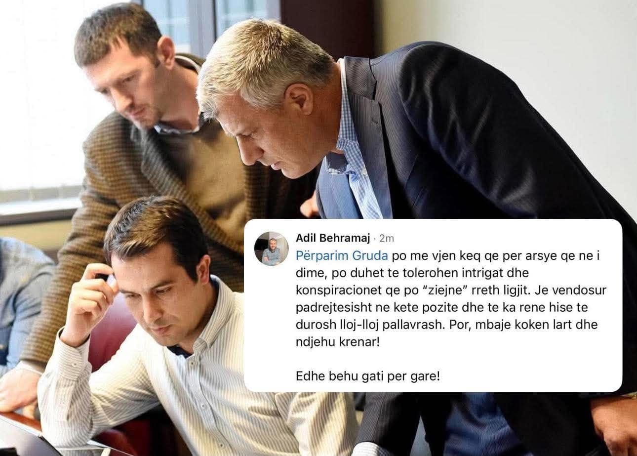 Ish-këshilltari i Thaçit përkrahë Gruden: Durove lloj-lloj pallavrash, bëhu gati për garë!
