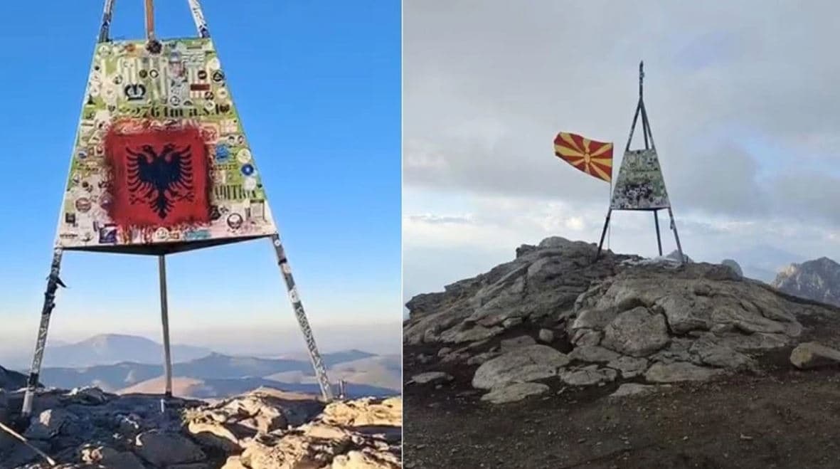 Rikthehet flamuri kuqezi në majën e Korabit, largohet ai maqedonas