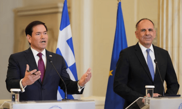 Rubio në Athinë paralajmëron Iranin se nuk do të ketë kurrë armë bërthamore